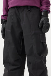 Pantalones de nieve Oxford holgados y resistentes al desgaste para mujer, de color negro
